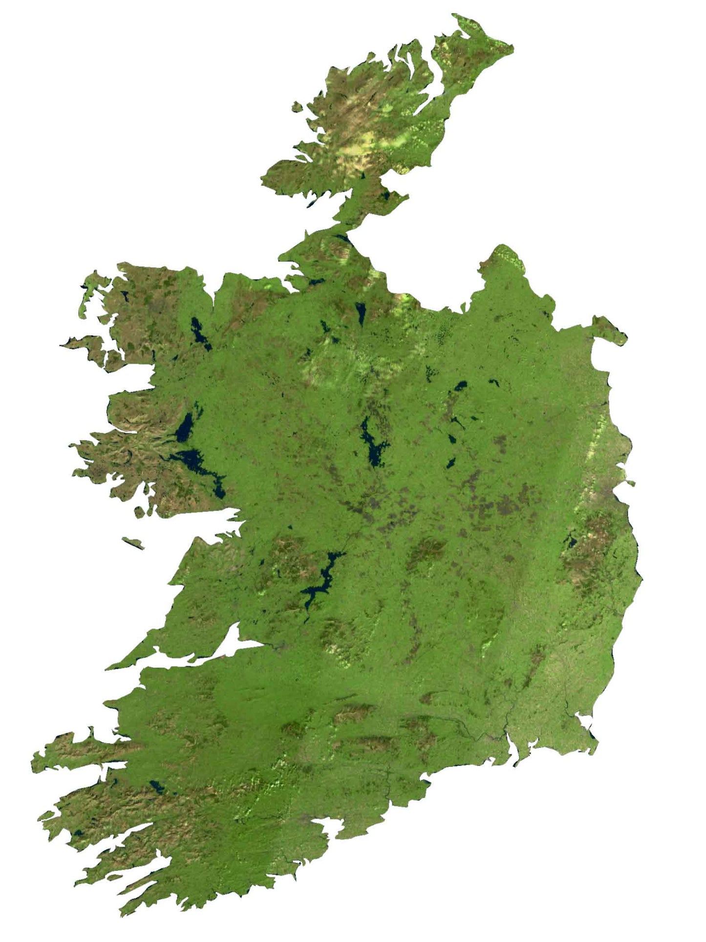 Ireland Satellite Map Glossy Poster Picture Photo Print Banner  Booma Prints