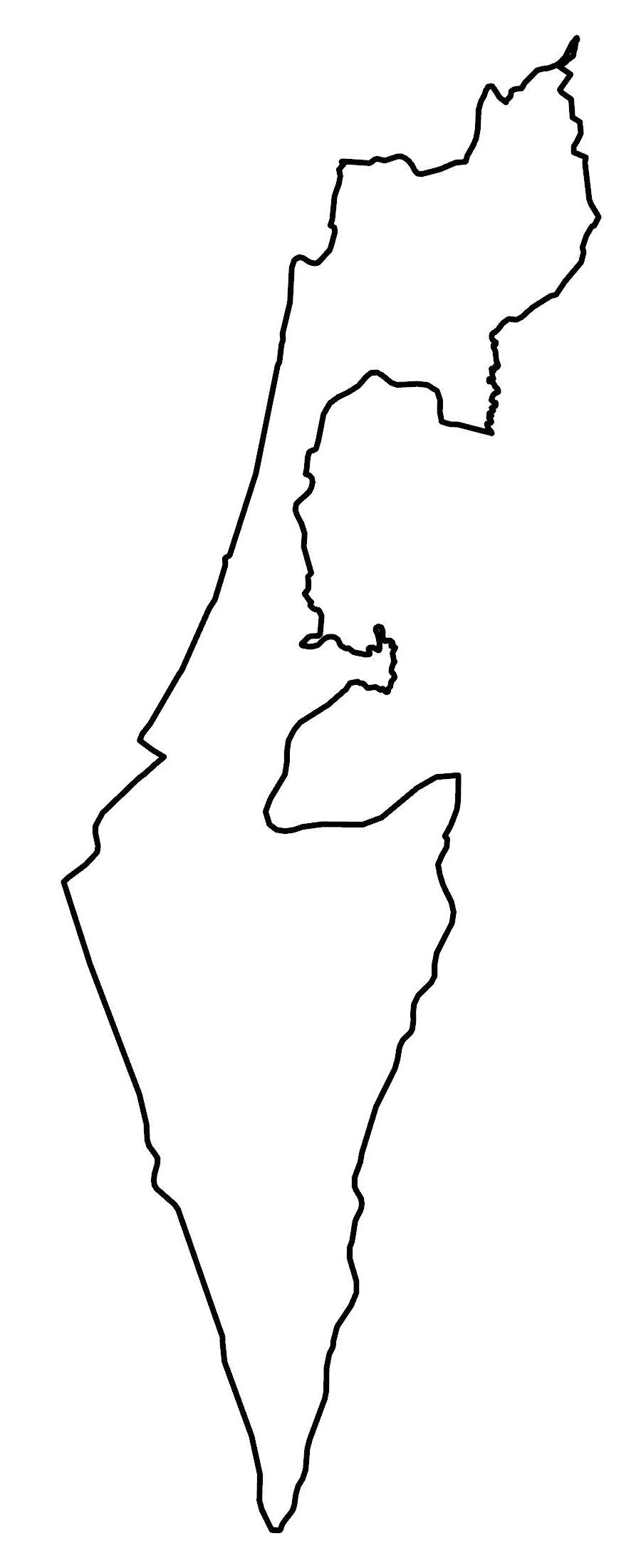 Israel Blank Outline Map Glossy Poster Picture Photo Print Banner  Booma Prints