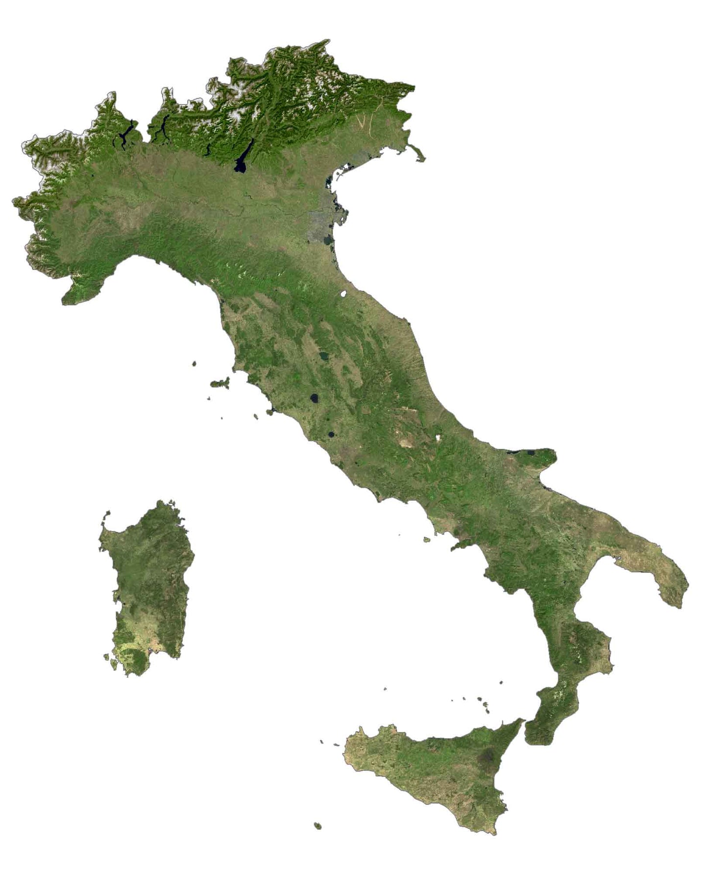 Italy Satellite Map Glossy Poster Picture Photo Print Banner  Booma Prints