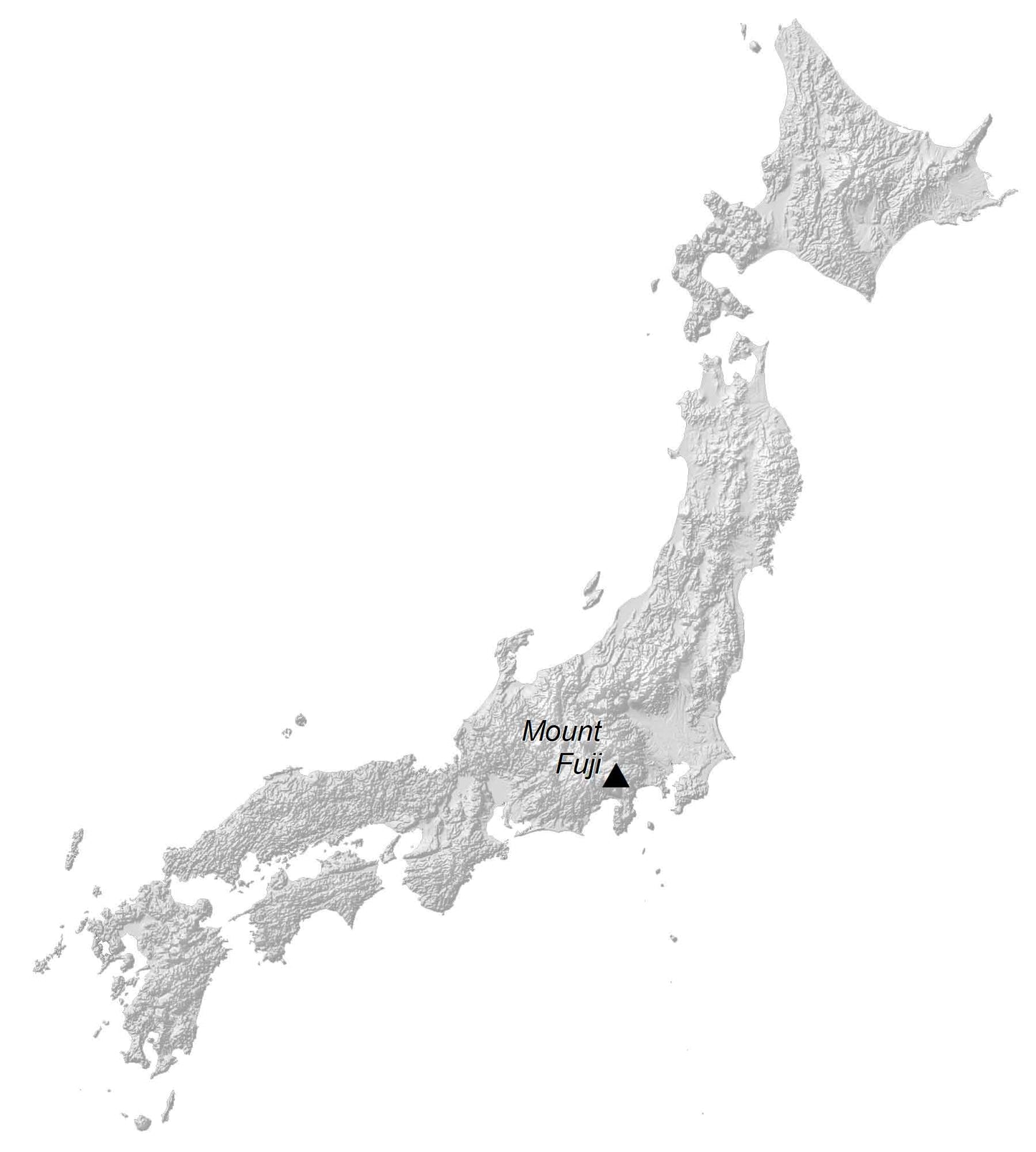 Japan Elevation Map Glossy Poster Picture Photo Print Banner  Booma Prints