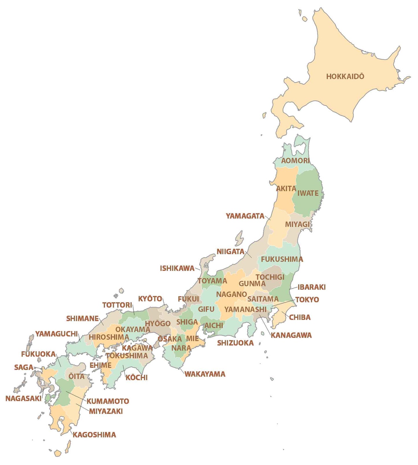 Japan Prefecture Map Glossy Poster Picture Photo Print Banner  Booma Prints