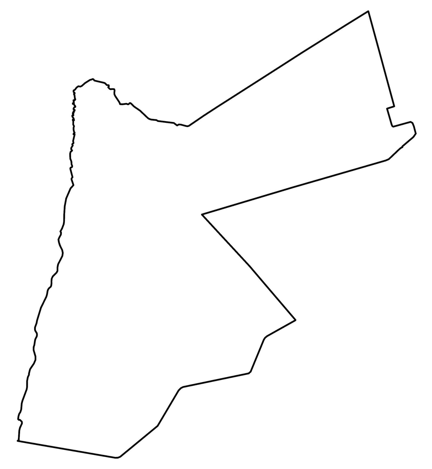 Jordan Blank Outline Map Glossy Poster Picture Photo Print Banner  Booma Prints