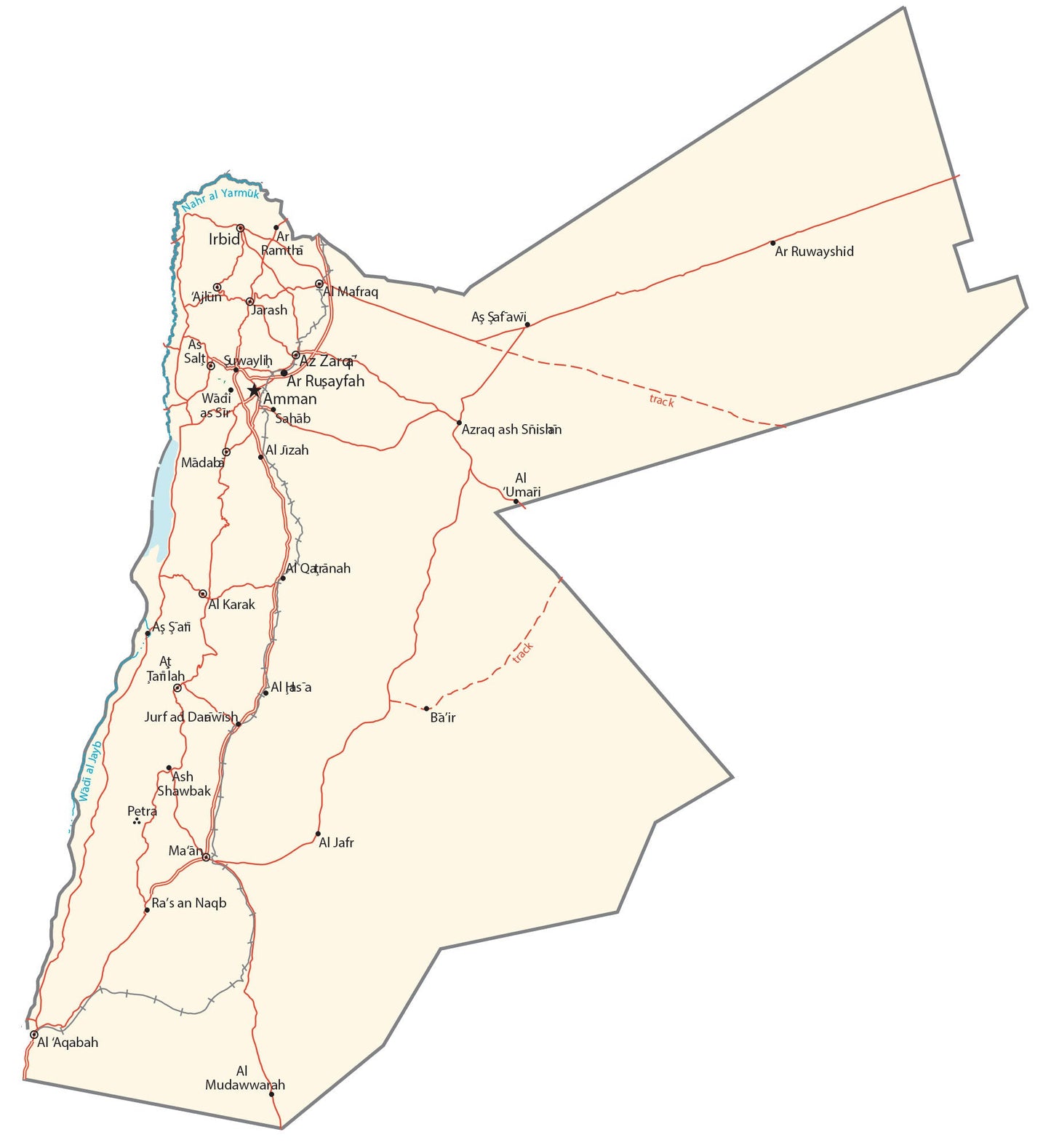 Jordan Road Map Glossy Poster Picture Photo Print Banner  Booma Prints