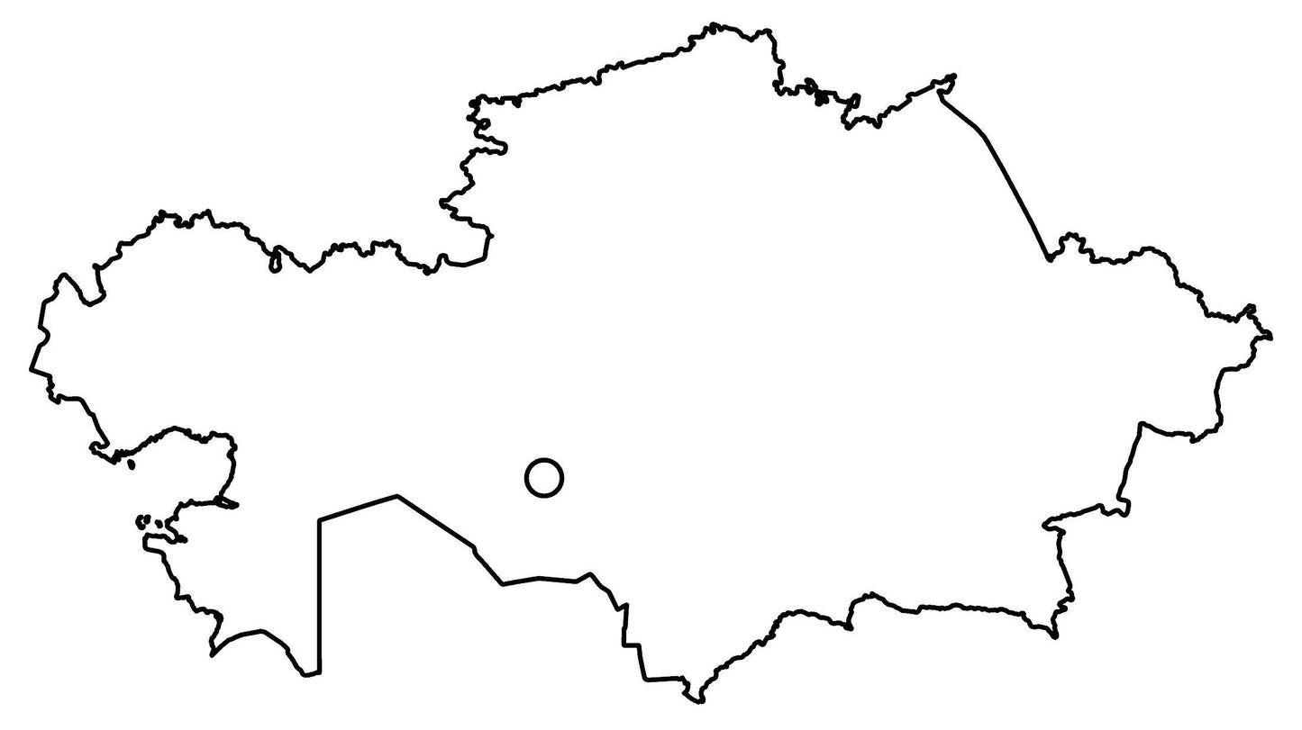 Kazakhstan Blank Outline Map Glossy Poster Picture Photo Print Banner  Booma Prints