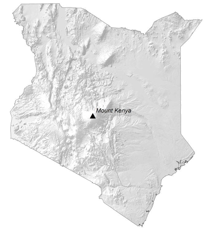 Kenya Elevation Map Glossy Poster Picture Photo Print Banner  Booma Prints