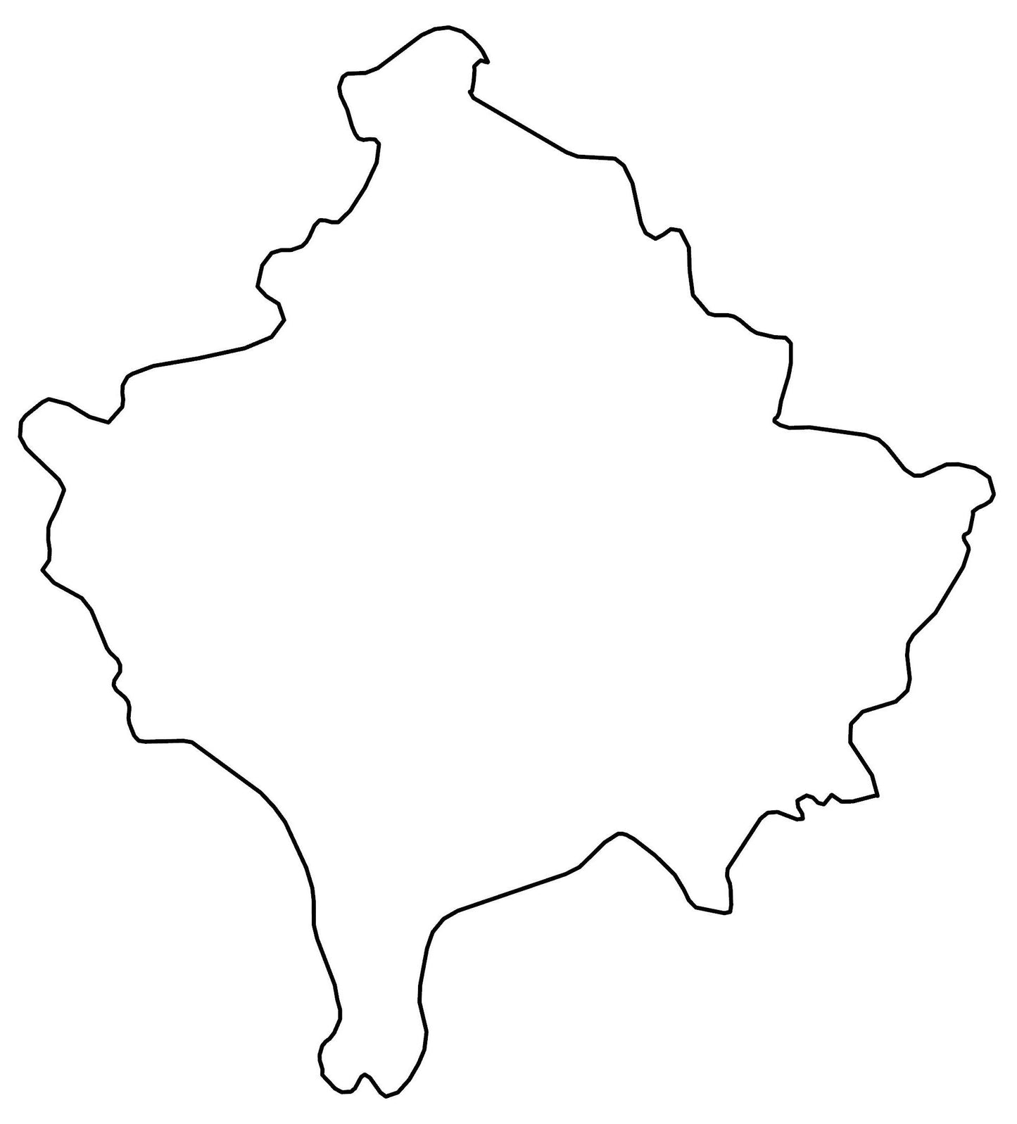 Kosovo Blank Outline Map Glossy Poster Picture Photo Print Banner  Booma Prints