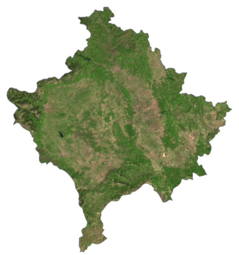 Kosovo Satellite Map Glossy Poster Picture Photo Print Banner  Booma Prints