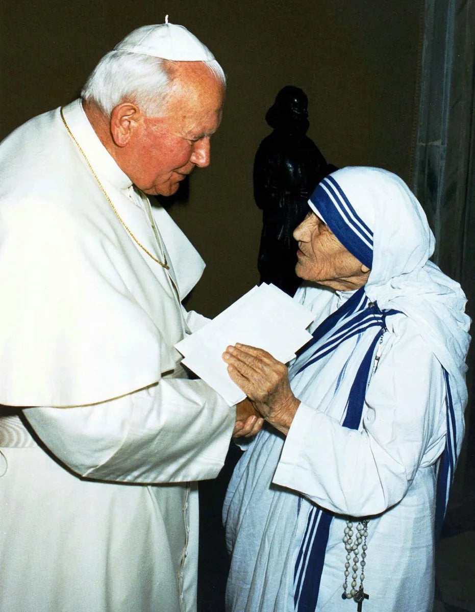 Mother Teresa Pope John Paul Ii Meeting Poster Picture Photo Print Banner  Booma Prints