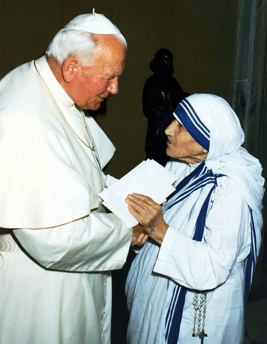 Mother Teresa Pope John Paul Ii Meeting Poster Picture Photo Print Banner  Booma Prints