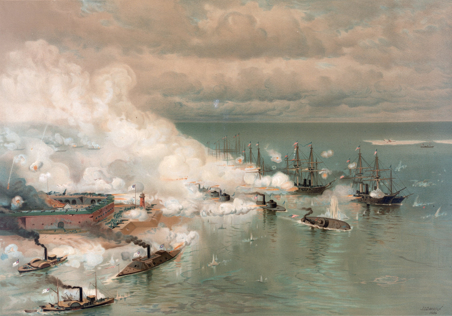 Battle Of Mobile Bay Civil War Glossy Poster Picture Photo Print Banner  Booma Prints