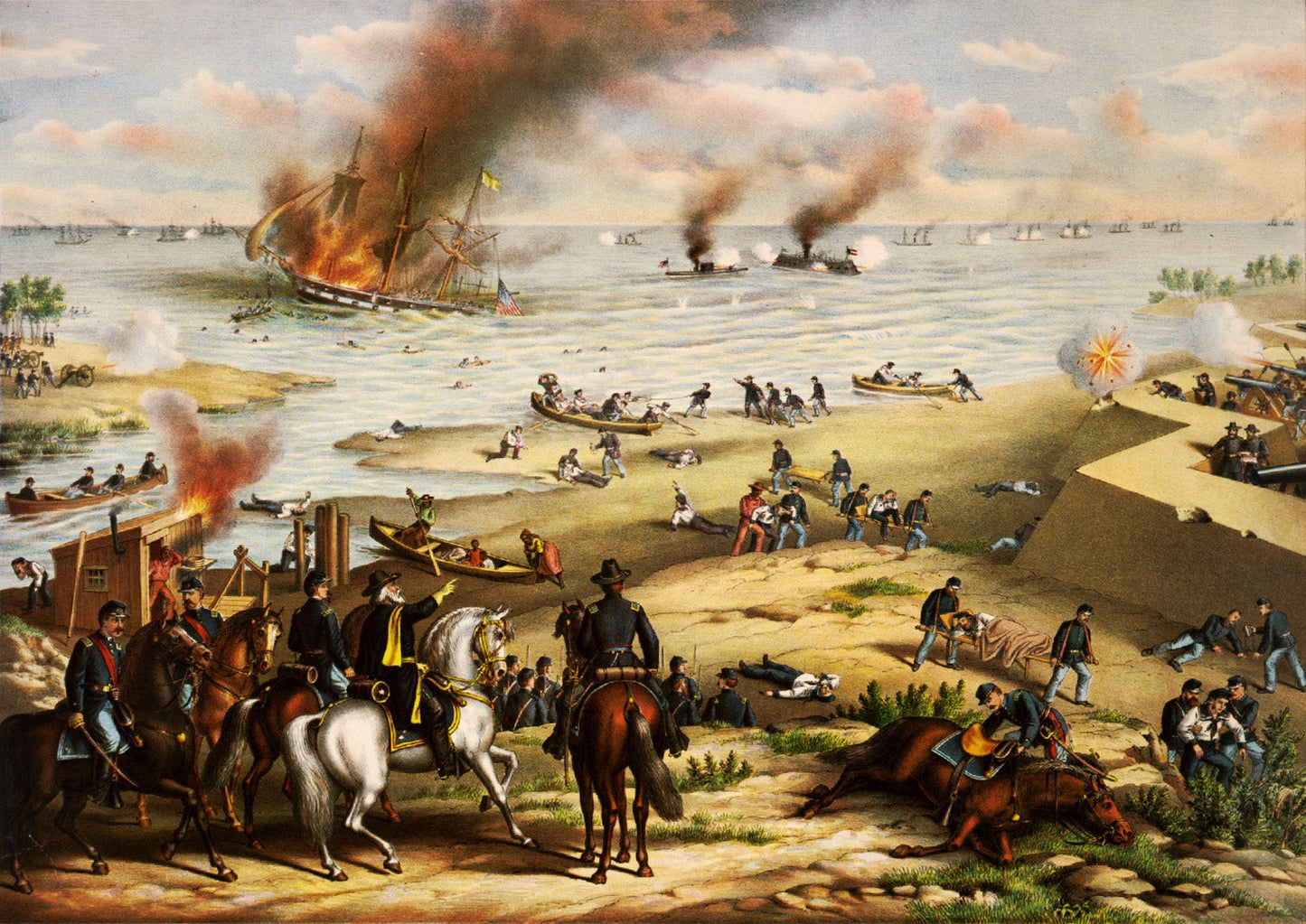 Battle Of Hampton Roads Civil War Glossy Poster Picture Photo Print Banner  Booma Prints