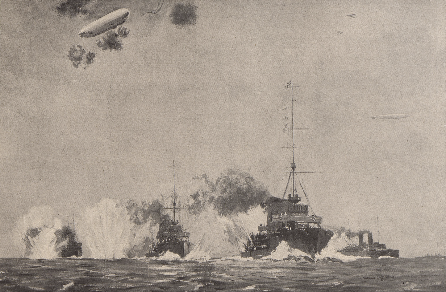 Raid On Cuxhaven Ww1 Wwi Ship Glossy Poster Picture Photo Print Banner  Booma Prints