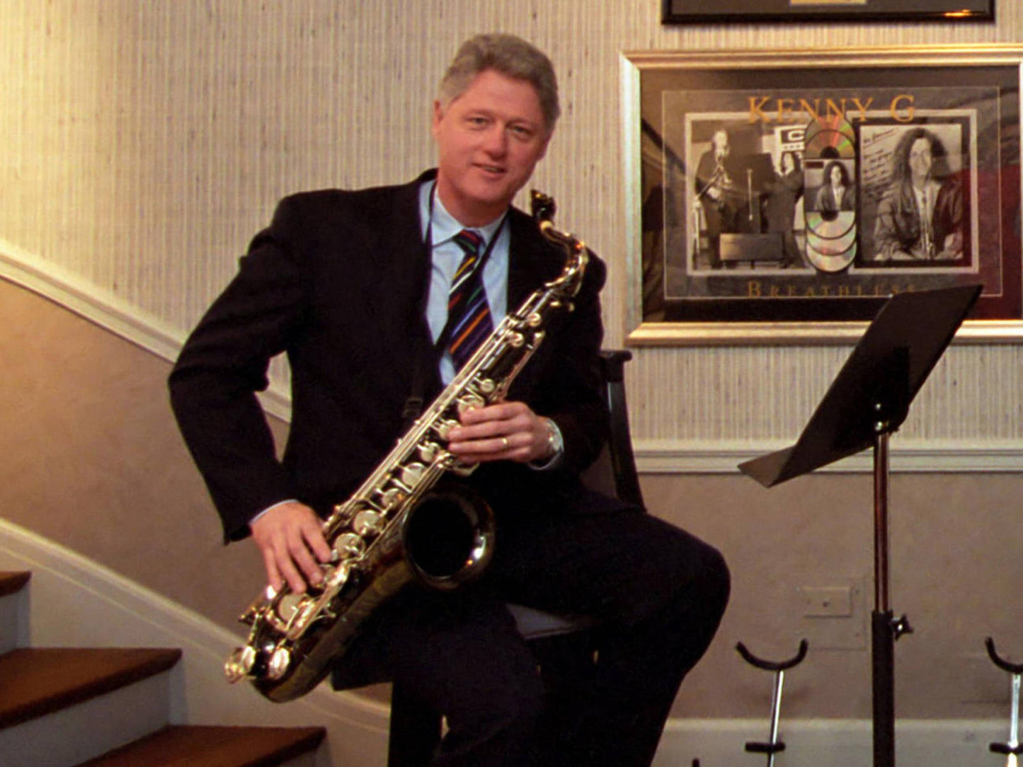 Pres Bill Clinton Playing Saxophone Poster Picture Photo Print Banner  Booma Prints