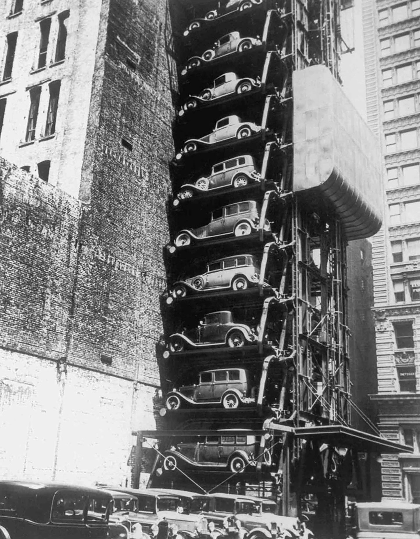Car Elevator Parking Chicago Glossy Poster Picture Photo Print Banner  Booma Prints