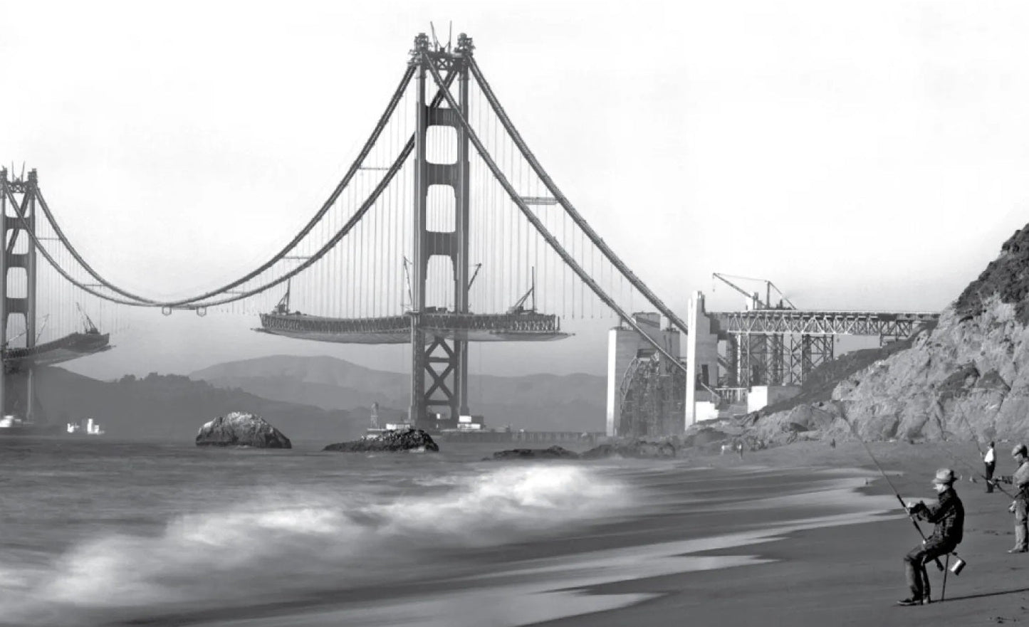 Golden Gate Bridge Construction 1876 Poster Picture Photo Print Banner  Booma Prints