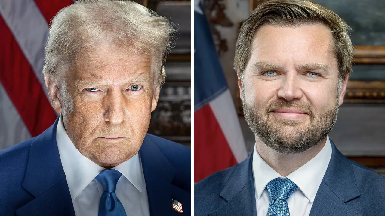 Donald Trump Jd Vance Official 2025 Combined Portraits (1 Image) Glossy Poster Picture Photo Print Booma Prints