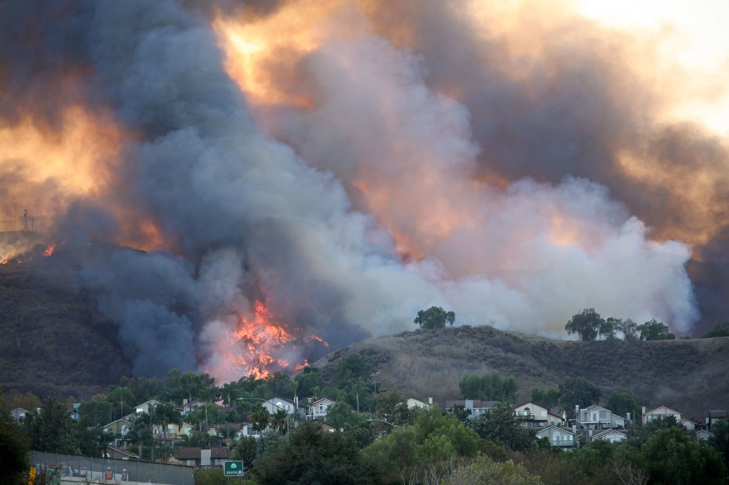 California Wildfires 2025 Smoke Aerial Poster Picture Photo Print Banner  Booma Prints
