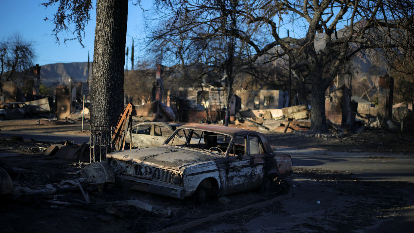 California Wildfires 2025 Burnt Car Poster Picture Photo Print Banner  Booma Prints