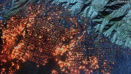 California Wildfires 2025 Satellite View Poster Picture Photo Print Banner  Booma Prints