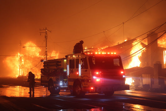 California Wildfires 2025 Firetruck La Poster Picture Photo Print Banner  Booma Prints