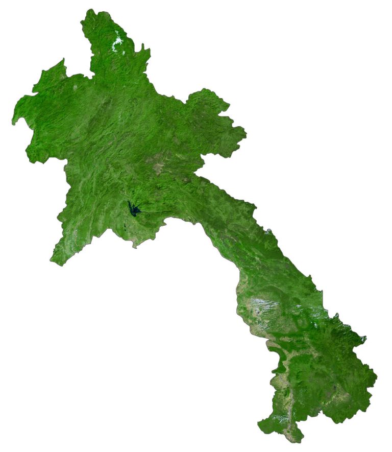 Laos Sattelite Map Glossy Poster Picture Photo Print Banner  Booma Prints