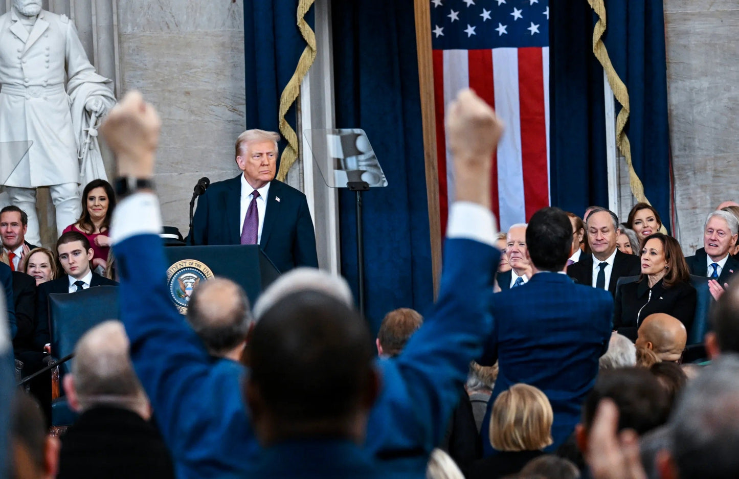 Arms Raised Trump Inauguration Glossy Poster Picture Photo Print Banner  Booma Prints