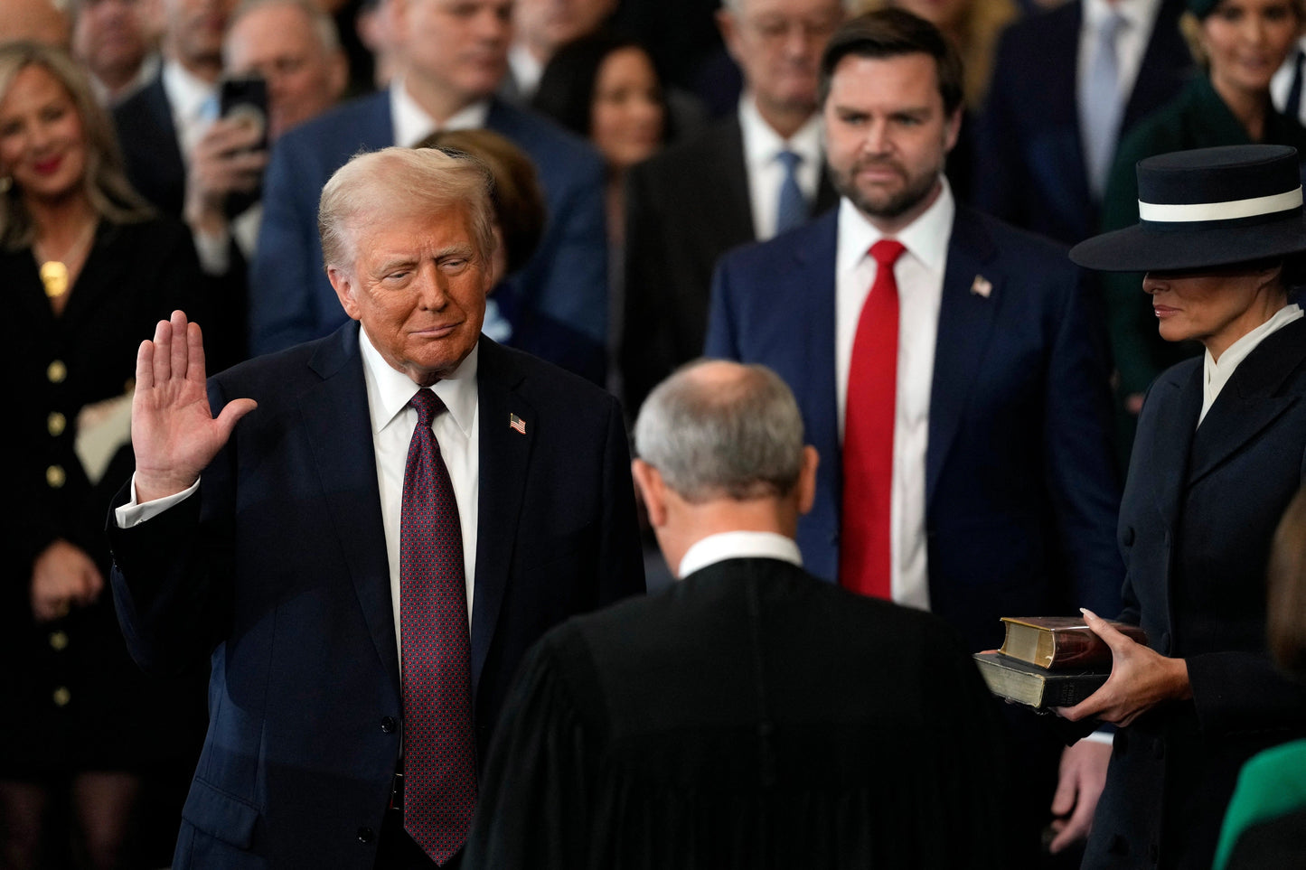 Trump Swearing In Bible 2025 Vance Poster Picture Photo Print Banner  Booma Prints