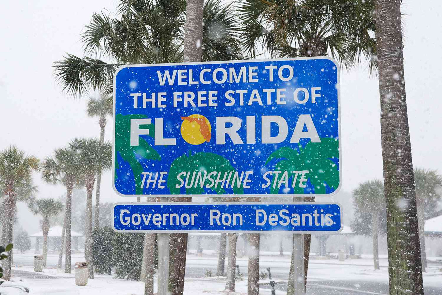Welcome To Florida Winter Snow Glossy Poster Picture Photo Print Banner  Booma Prints