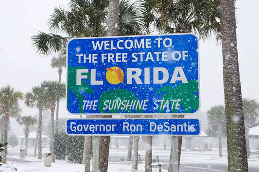 Welcome To Florida Winter Snow Glossy Poster Picture Photo Print Banner  Booma Prints