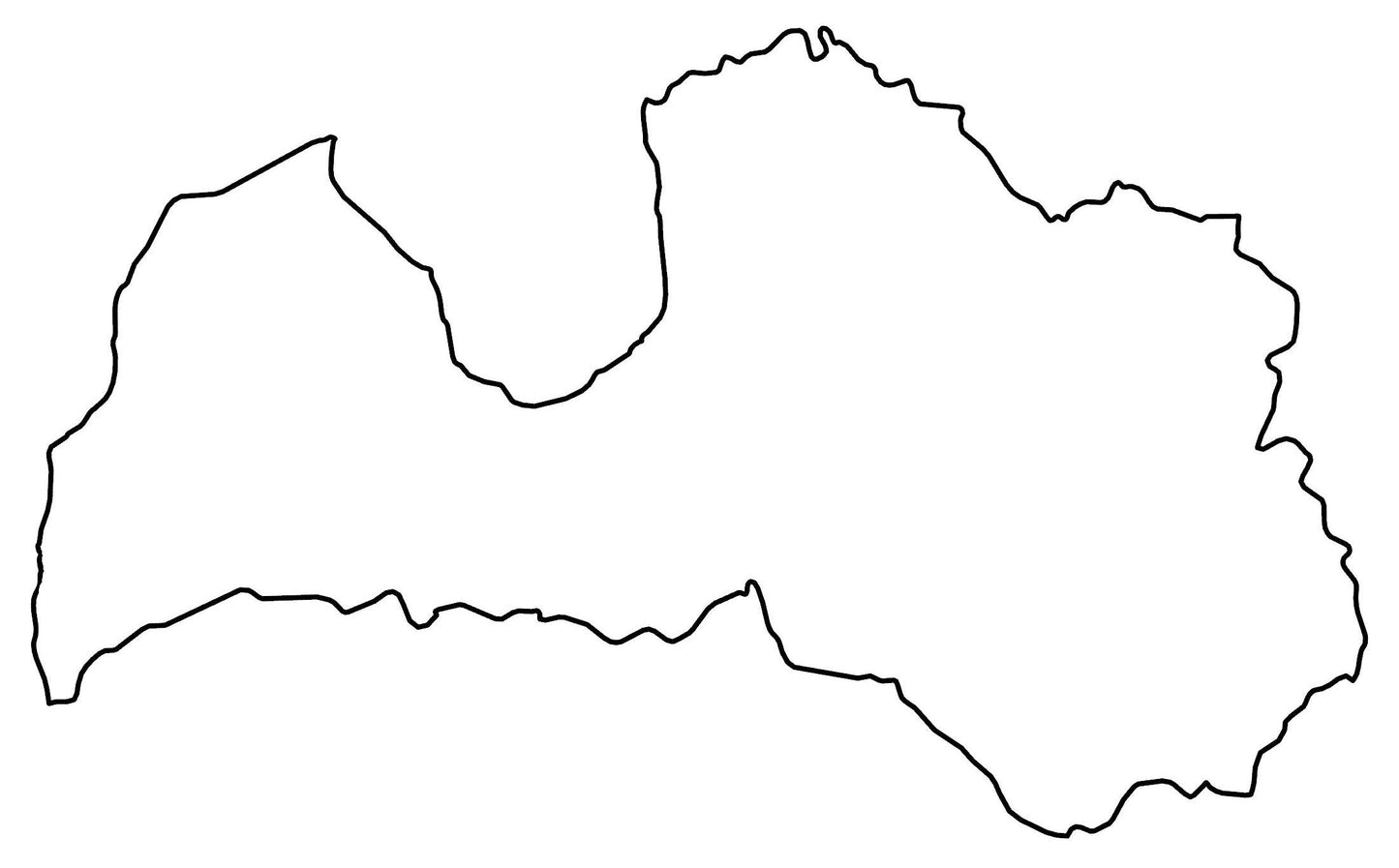 Latvia Blank Outline Map Glossy Poster Picture Photo Print Banner  Booma Prints