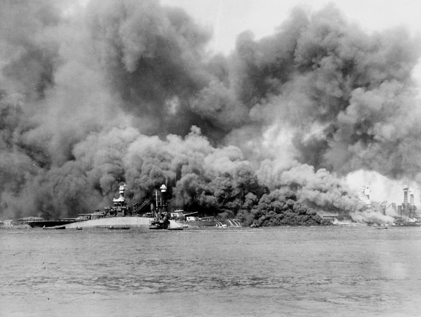 Uss Oklahoma On Fire Navy Ship Glossy Poster Picture Photo Print Banner  Booma Prints