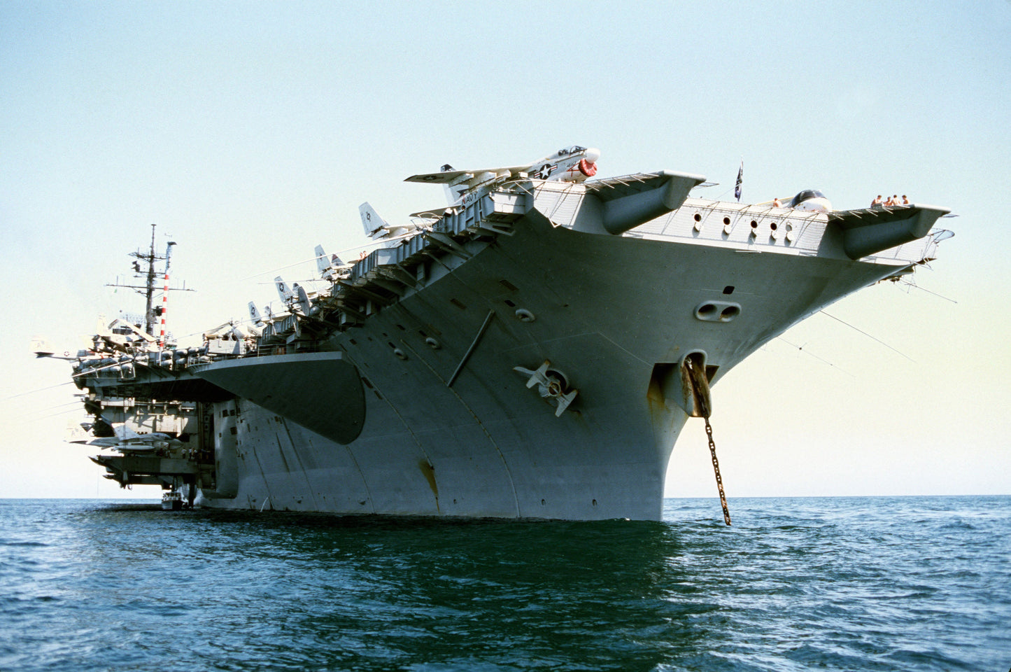 Uss America Cv-66 Low View Bow Glossy Poster Picture Photo Print Banner  Booma Prints