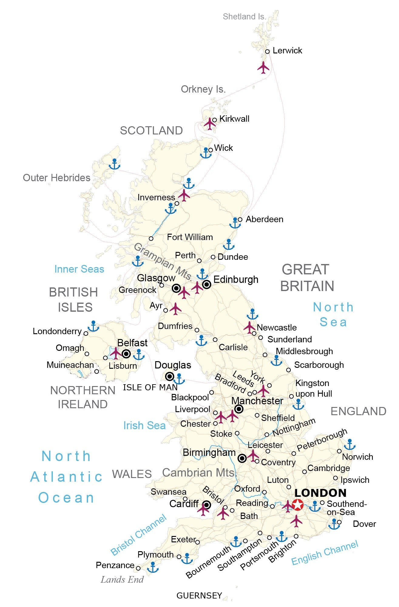 United Kingdom Road Map Glossy Poster Picture Photo Print Banner  Booma Prints