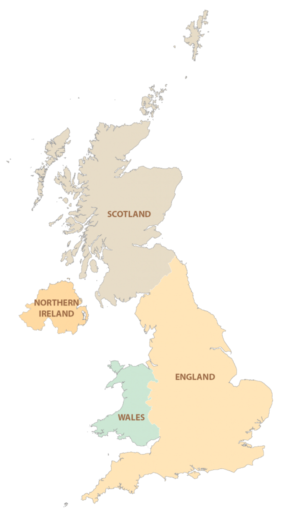 United Kingdom Counties Map Glossy Poster Picture Photo Print Banner  Booma Prints