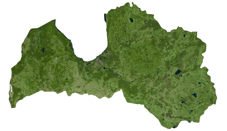 Latvia Satellite Map Glossy Poster Picture Photo Print Banner  Booma Prints