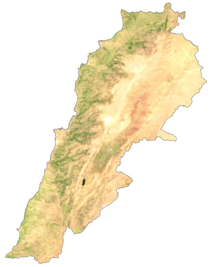 Lebanon Satellite Map Glossy Poster Picture Photo Print Banner  Booma Prints