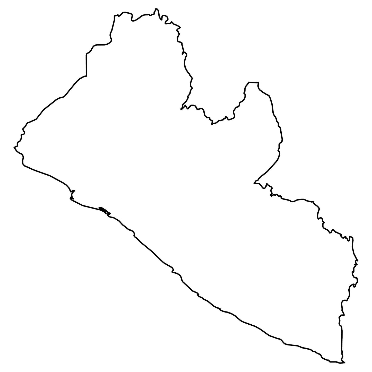 Liberia Blank Outline Map Glossy Poster Picture Photo Print Banner  Booma Prints