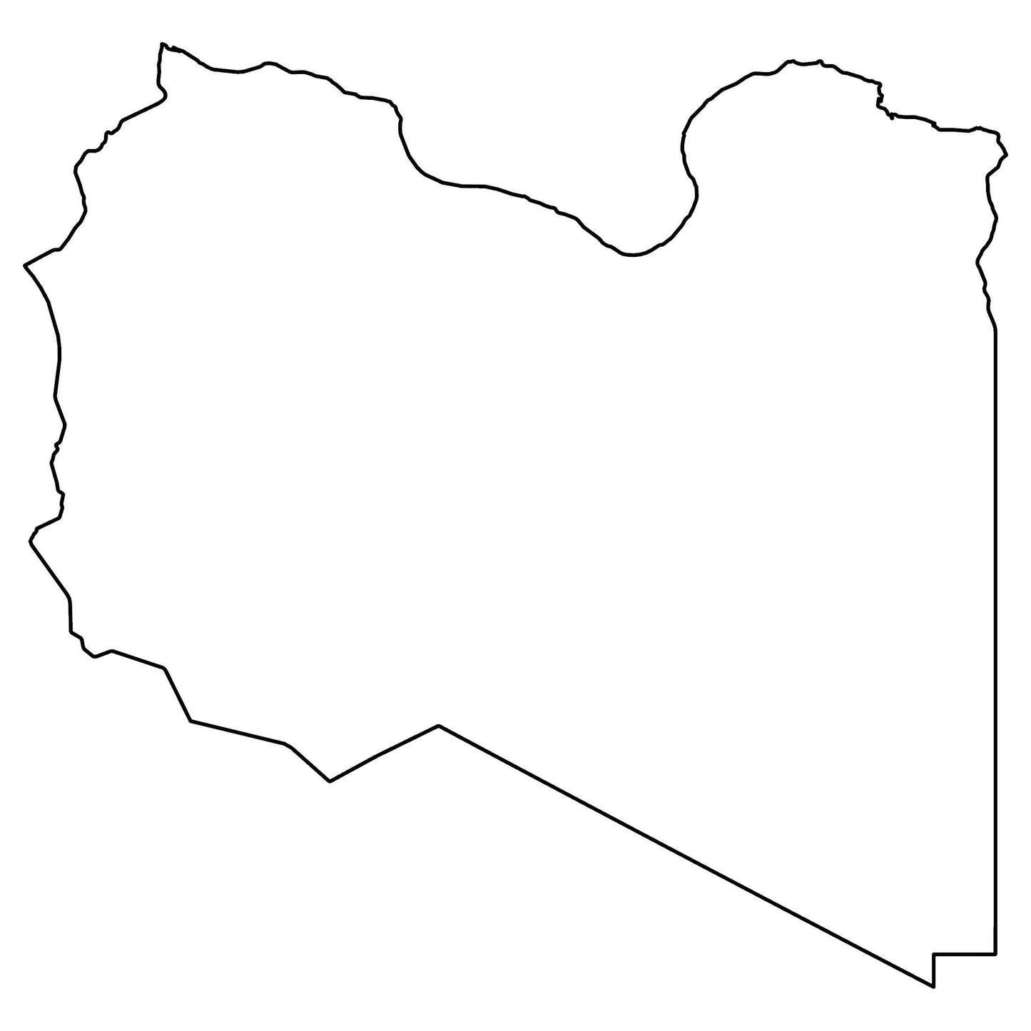 Libya Blank Outline Map Glossy Poster Picture Photo Print Banner  Booma Prints