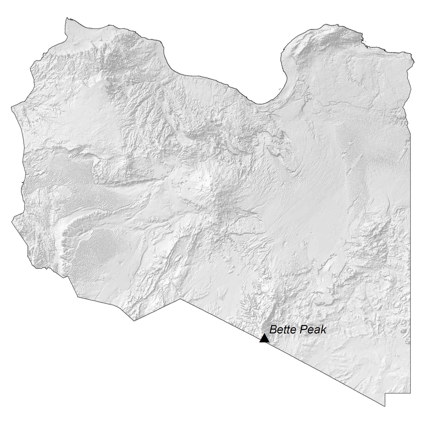 Libya Elevation Map Glossy Poster Picture Photo Print Banner  Booma Prints