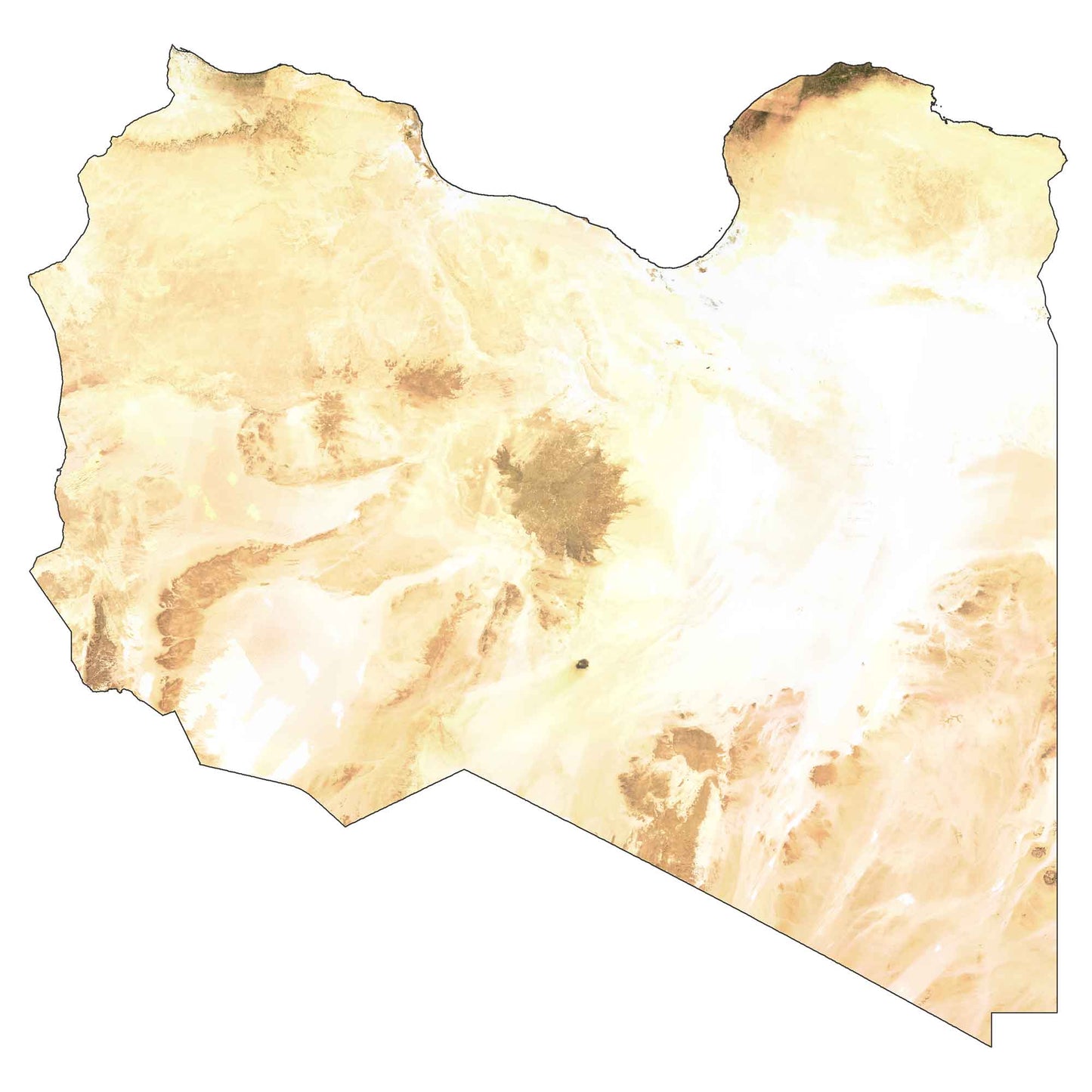 Libya Satellite Map Glossy Poster Picture Photo Print Banner  Booma Prints