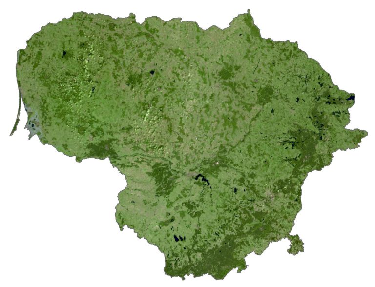 Lithuania Satellite Map Glossy Poster Picture Photo Print Banner  Booma Prints