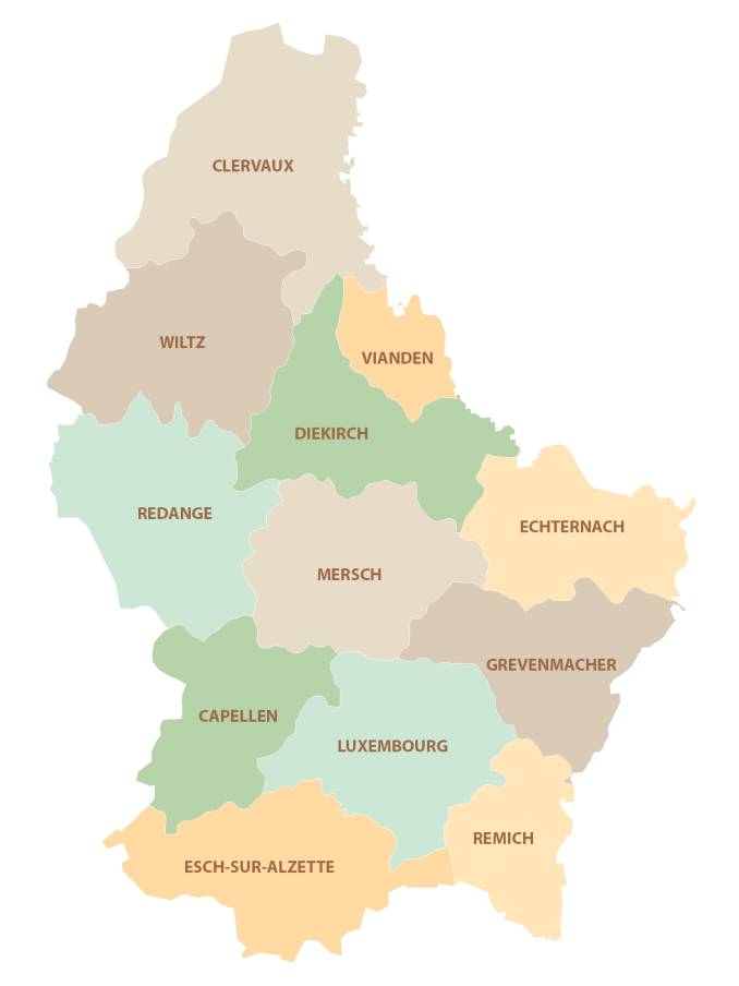 Luxembourg Province Map Glossy Poster Picture Photo Print Banner  Booma Prints