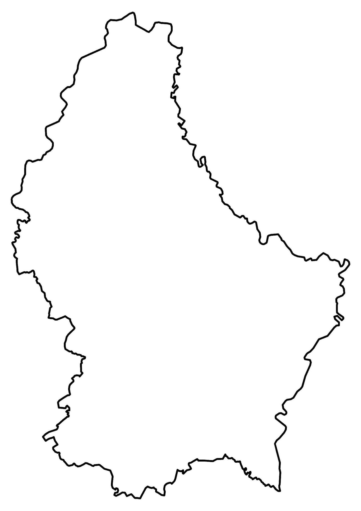 Luxembourg Blank Outline Map Glossy Poster Picture Photo Print Banner  Booma Prints