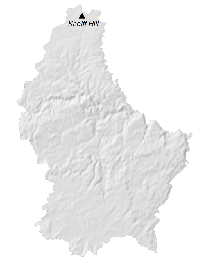 Luxembourg Elevation Map Glossy Poster Picture Photo Print Banner  Booma Prints