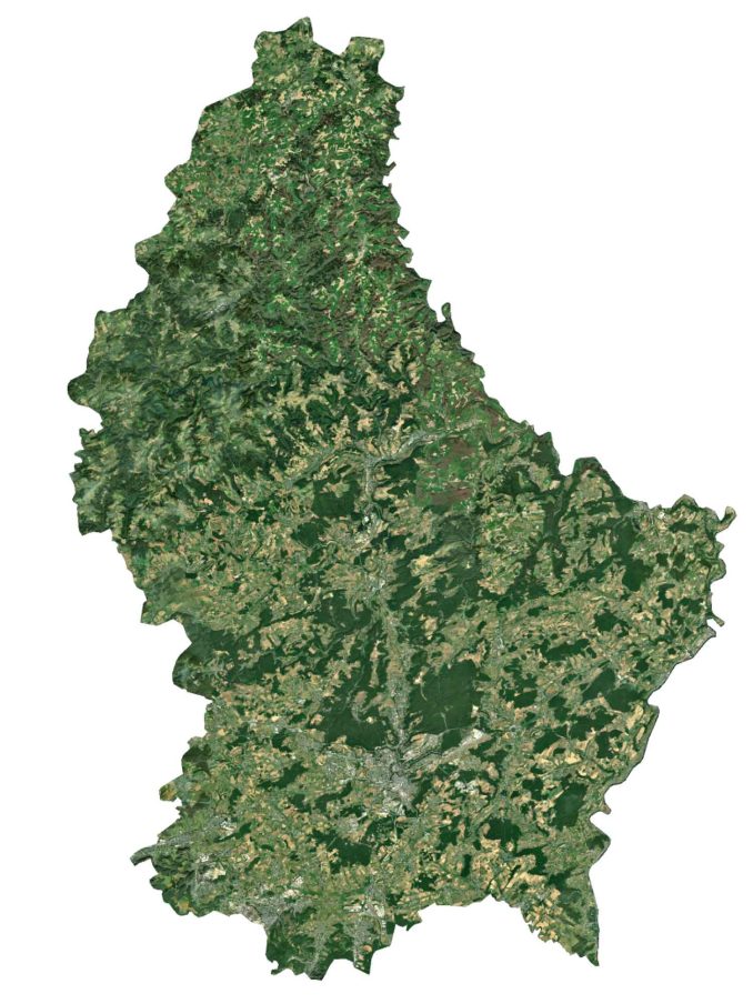 Luxembourg Satellite Map Glossy Poster Picture Photo Print Banner  Booma Prints