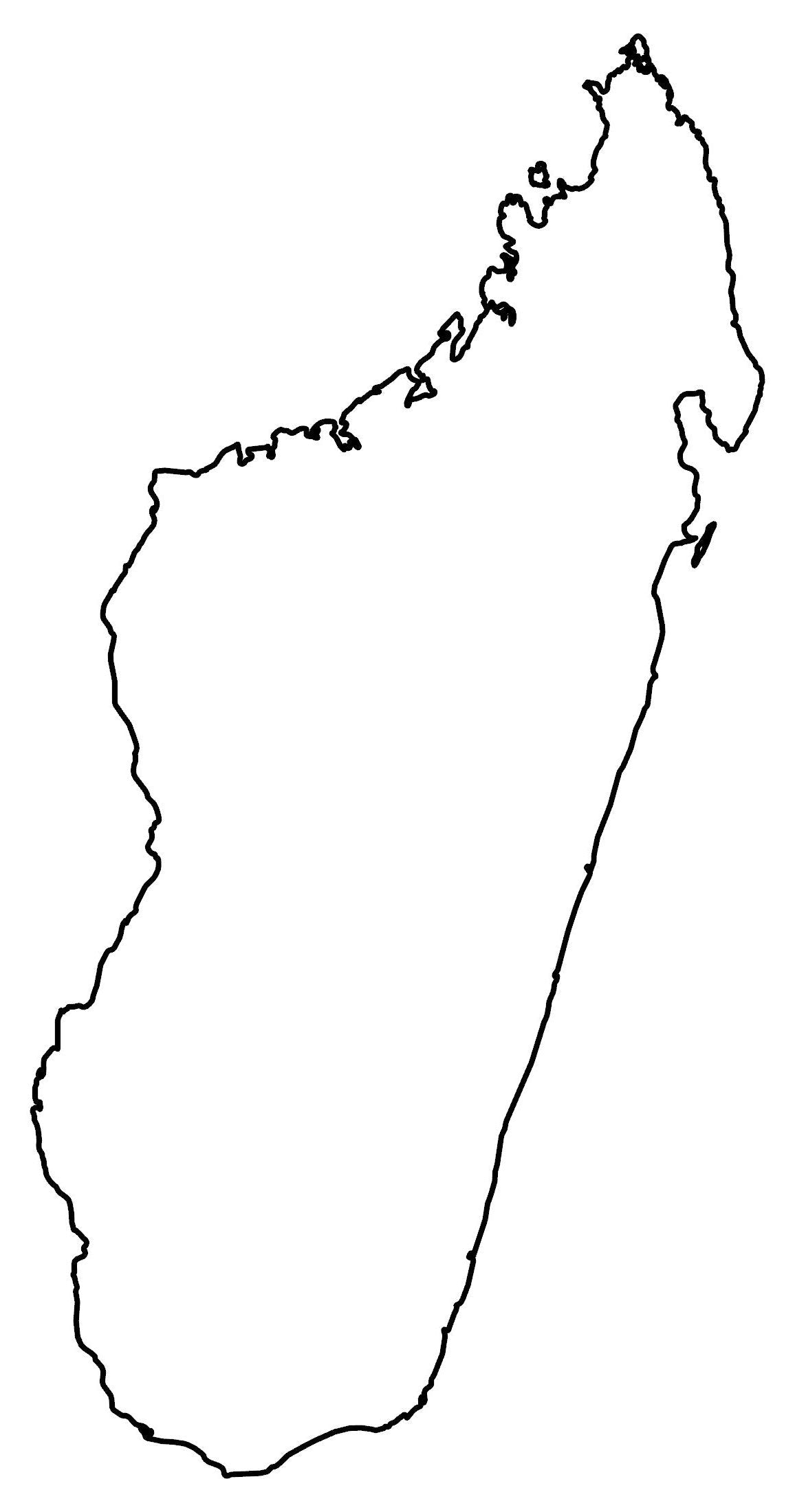 Madagascar Blank Outline Map Glossy Poster Picture Photo Print Banner  Booma Prints