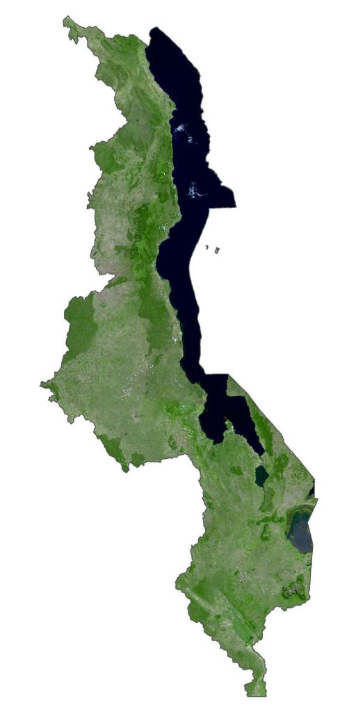 Malawi Satellite Map Glossy Poster Picture Photo Print Banner  Booma Prints