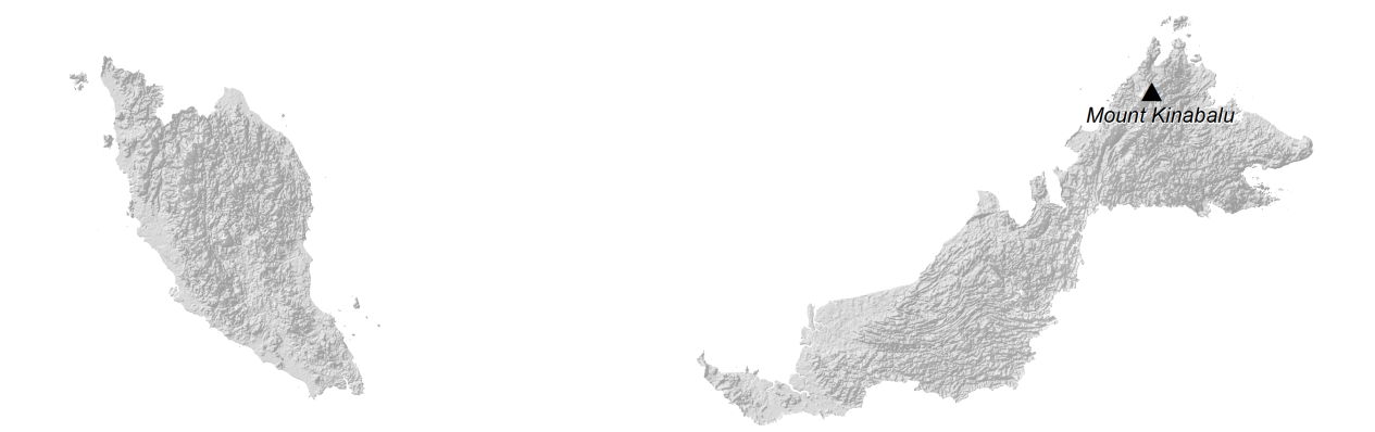 Malaysia Elevation Map Glossy Poster Picture Photo Print Banner  Booma Prints