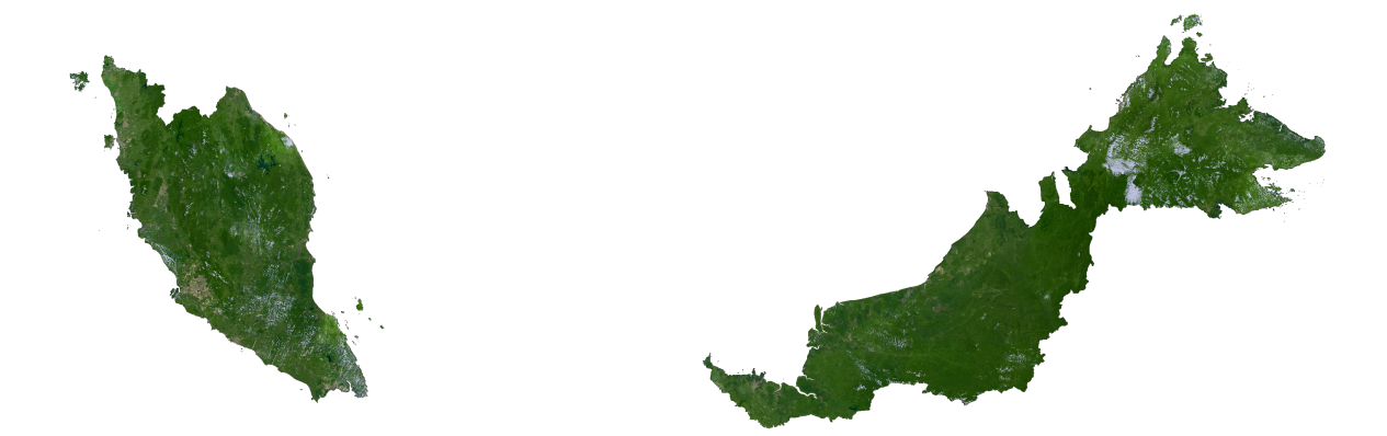 Malaysia Satellite Map Glossy Poster Picture Photo Print Banner  Booma Prints