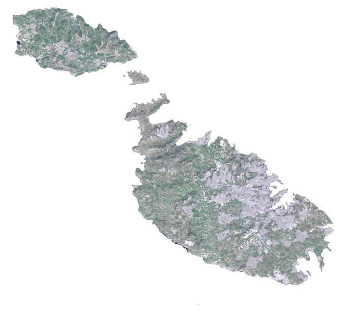 Malta Satellite Map Glossy Poster Picture Photo Print Banner  Booma Prints